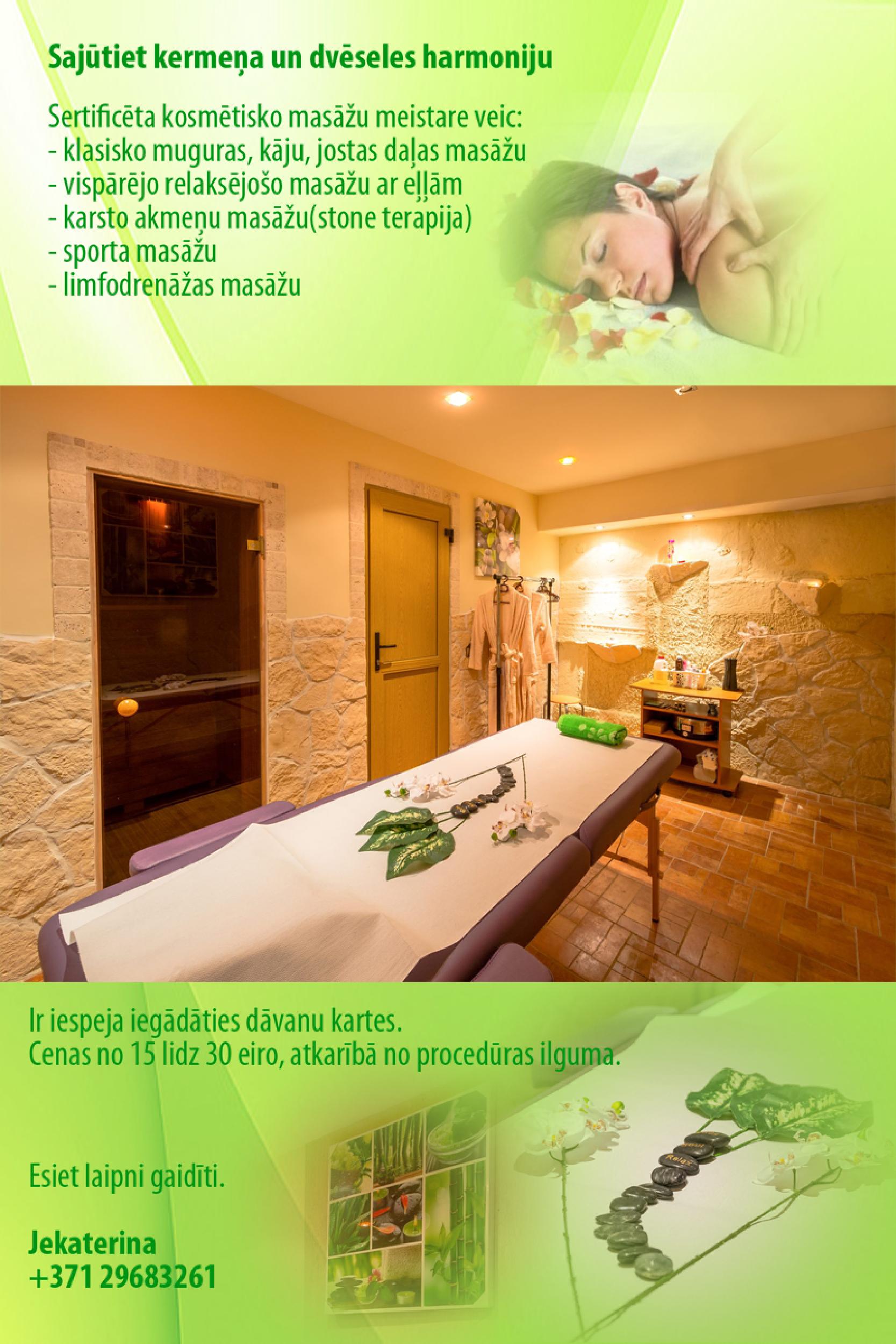 Masāžas pakalpojumi SportHotel viesnīcā